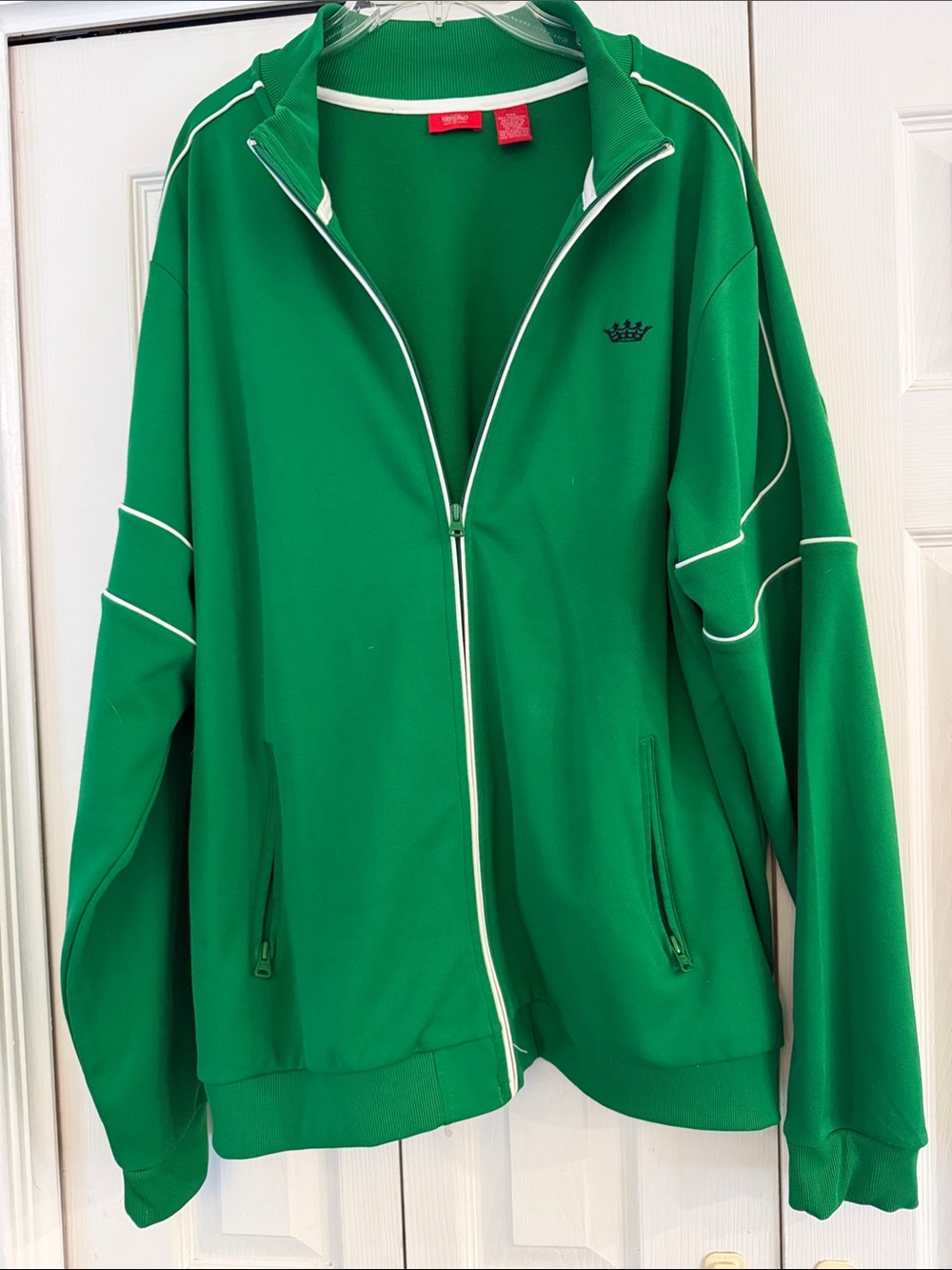 Mossimo Green Zip Jacket with White Piping